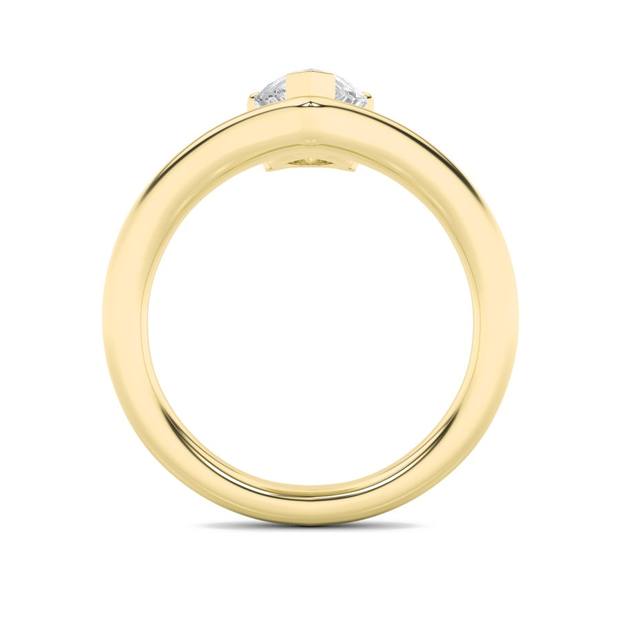 Pear Shape Chevron Solitaire Engagement Ring lab grown diamond