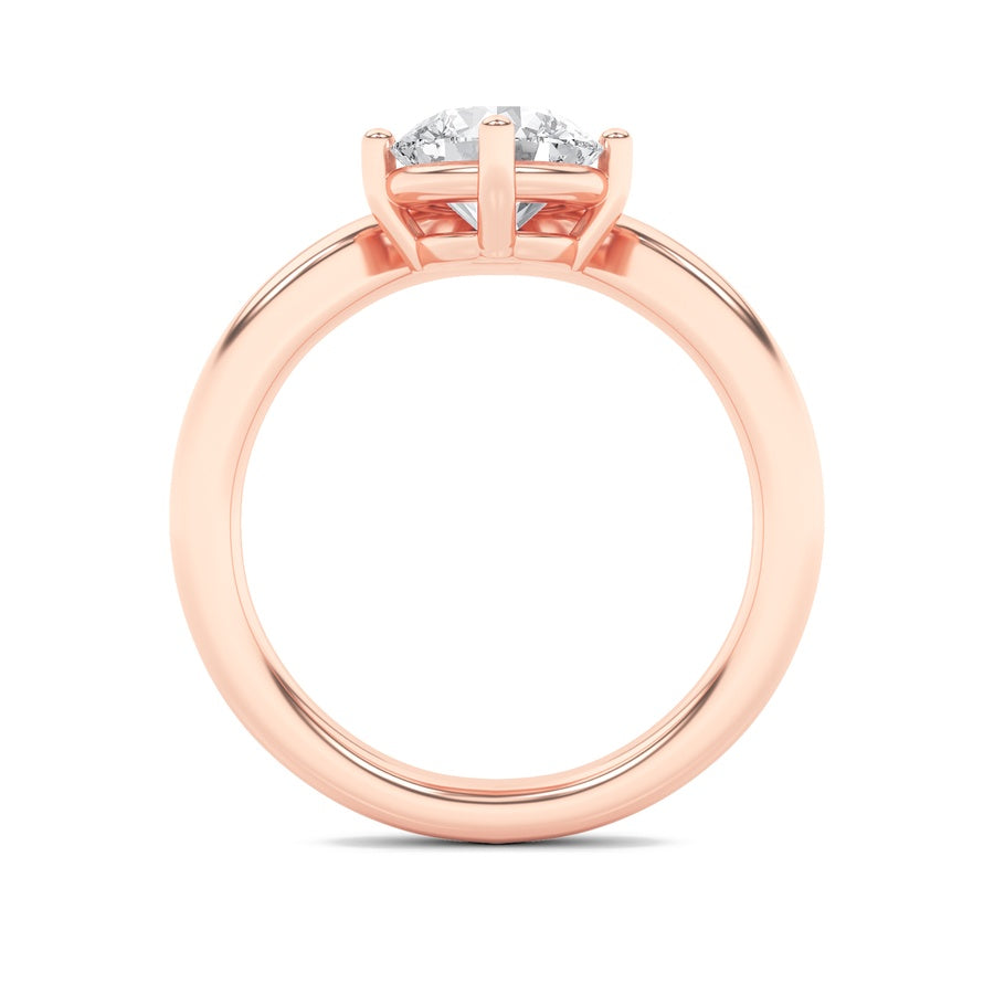 Round Shape Chevron Solitaire Engagement Ring lab grown diamond