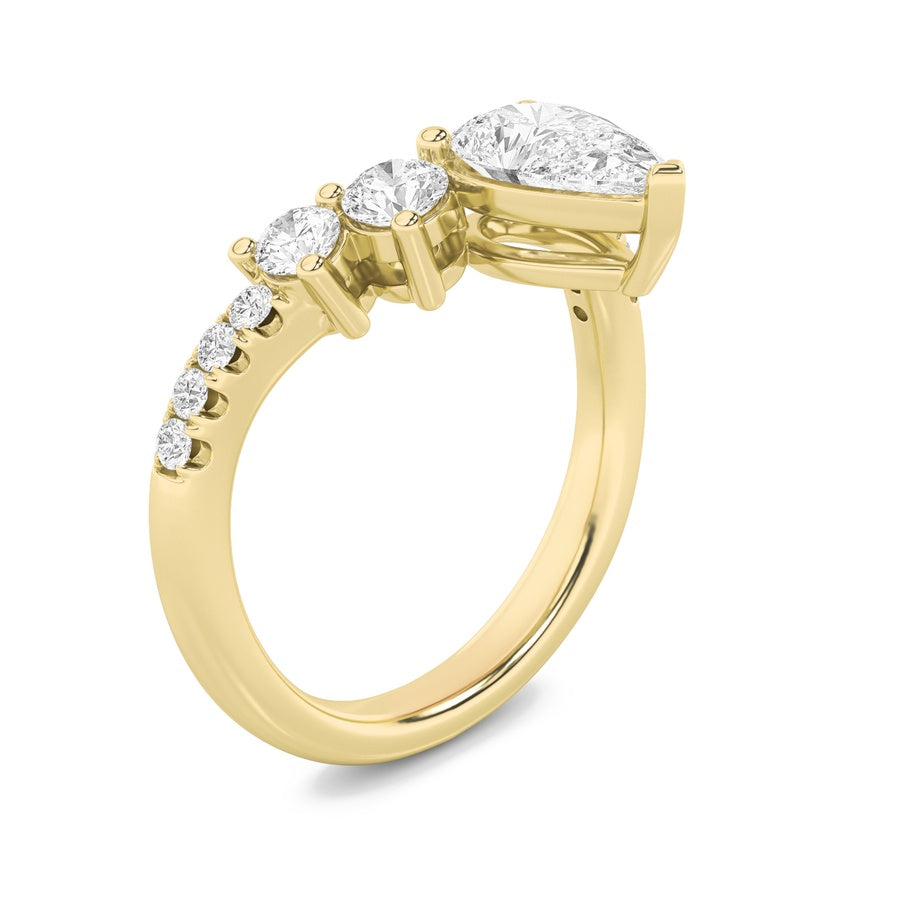Pear Shape Fancy Contour Ring lab grown diamond
