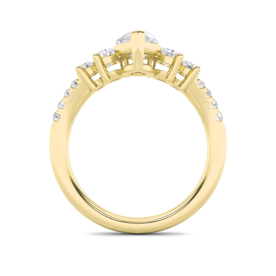 Pear Shape Fancy Contour Ring lab grown diamond