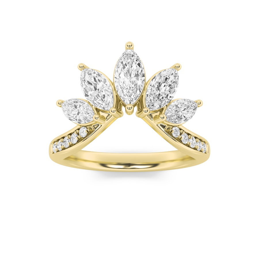 1.5Cttw Marquise Shaped Lab Grown Diamond (F/VVS)Fancy Contour Ring in 14K Gold