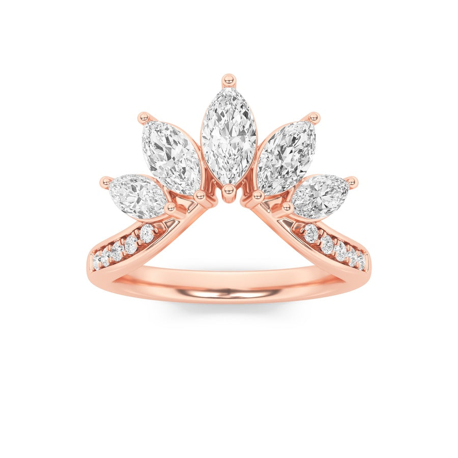 1.5Cttw Marquise Shaped Lab Grown Diamond (F/VVS)Fancy Contour Ring in 14K Gold