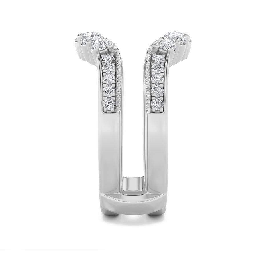 1Cttw Round Shaped Lab Grown Diamond (F/VS) InsertJacket Ring in 14K Gold