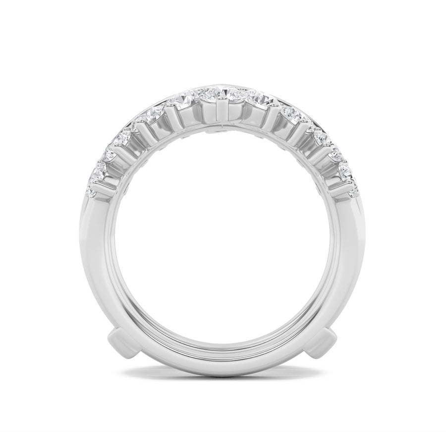 2Cttw Round Shaped Lab Grown Diamond (F/VS) InsertJacket Ring in 14K Gold
