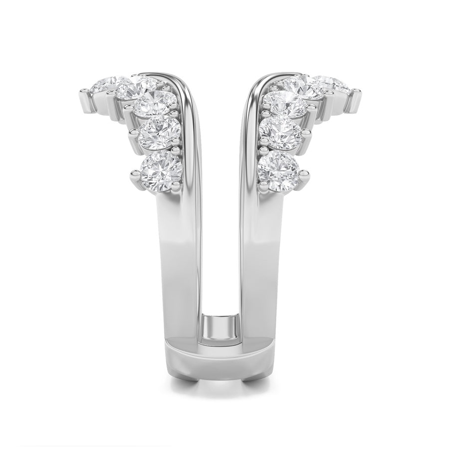 2Cttw Round Shaped Lab Grown Diamond (F/VS) InsertJacket Ring in 14K Gold