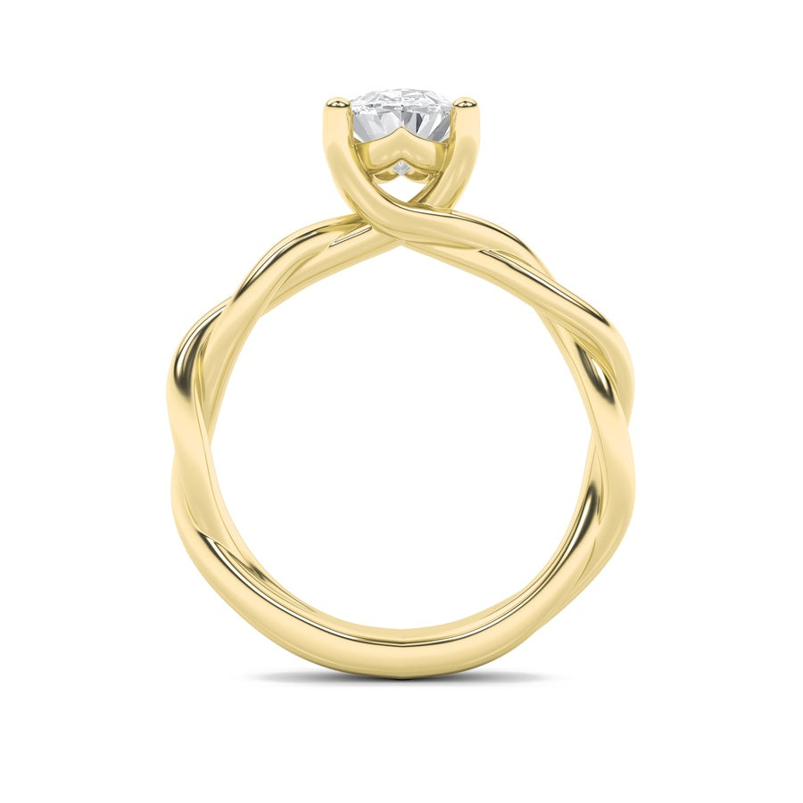 2Cttw Oval Shaped Lab Grown Diamond (F/VS) TwistedShank Solitaire Engagement Ring in 14K Gold