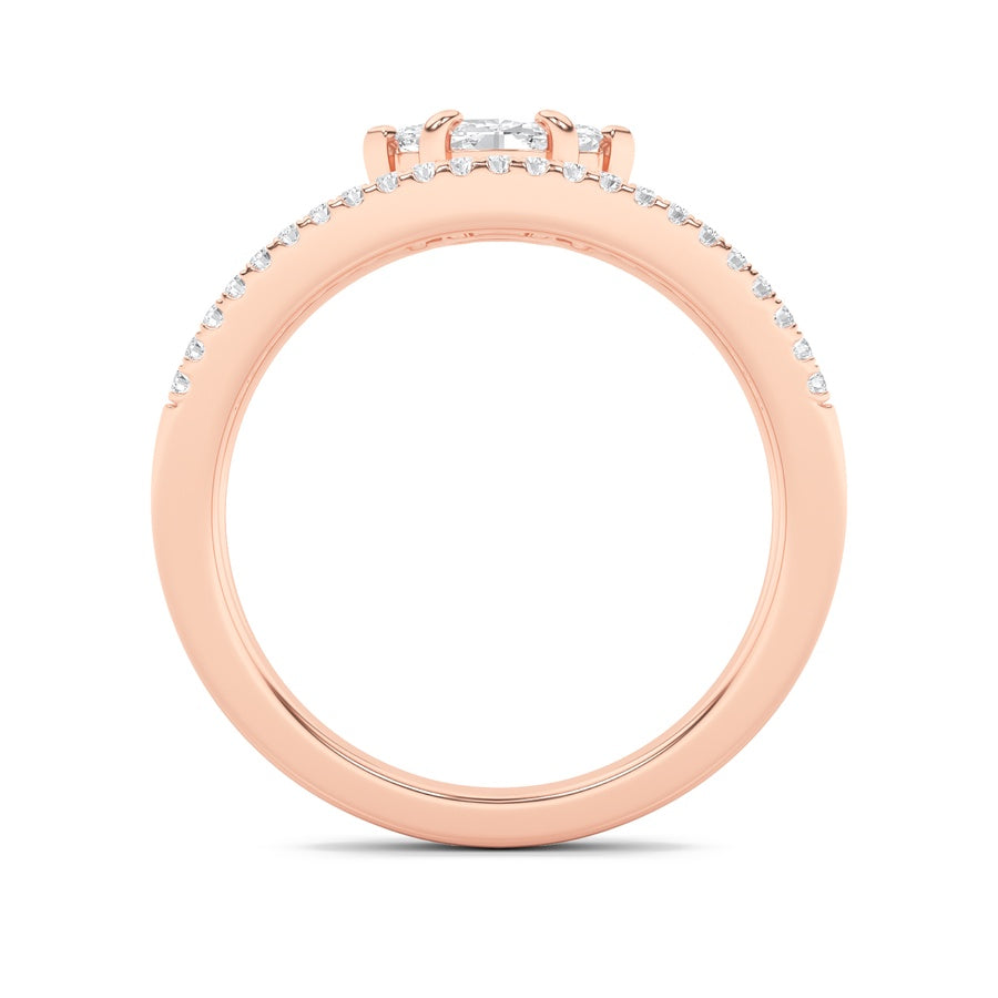 0.5Cttw Marquise Shaped Lab Grown Diamond (G/VS) Fashion Ring in 10K Gold