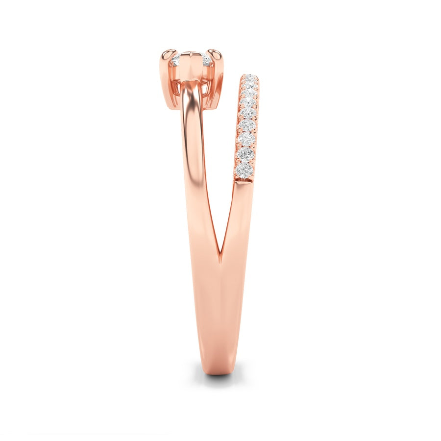0.5Cttw Marquise Shaped Lab Grown Diamond (G/VS) Fashion Ring in 10K Gold