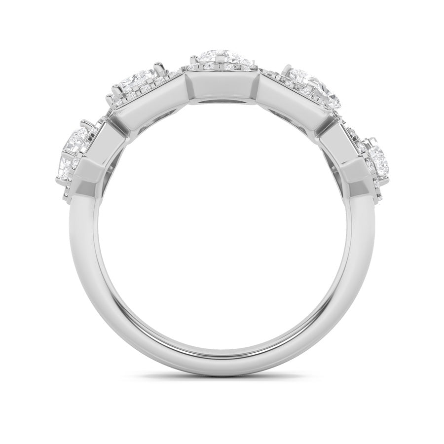 Mix Shape Five Stone Ring lab grown diamond