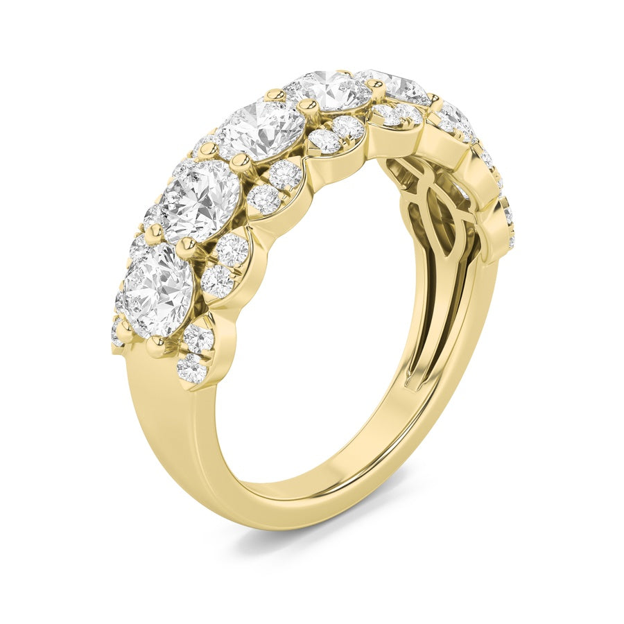 Round Shape Multi Stone Band Ring lab grown diamond