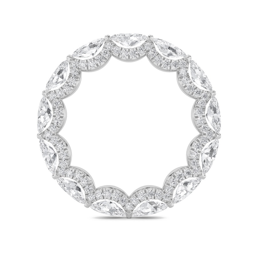 2.5Cttw Marquise Shaped Lab Grown Diamond (F/VS) Eternity Band Ring in 14K Gold