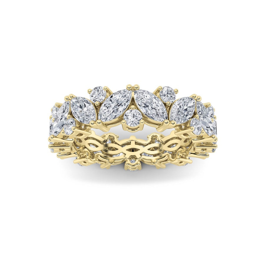 3Cttw Marquise Shaped Lab Grown Diamond (F/VVS) Eternity Band Ring in 14K Gold