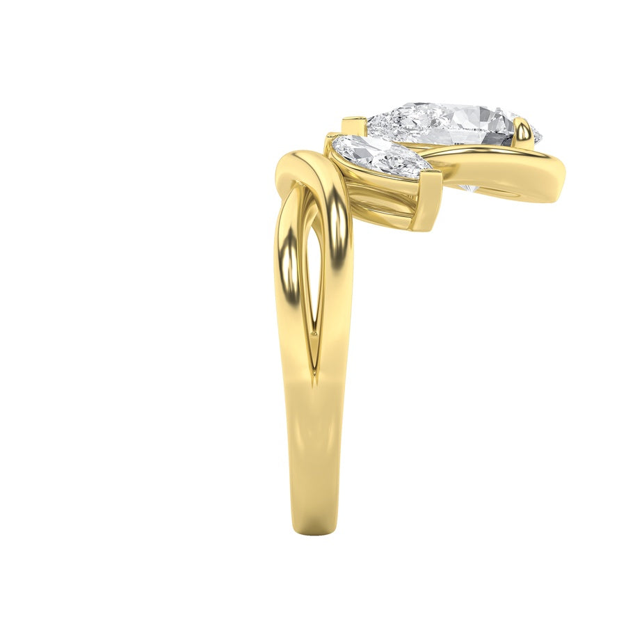 Pear Shape Knot Ring lab grown diamond