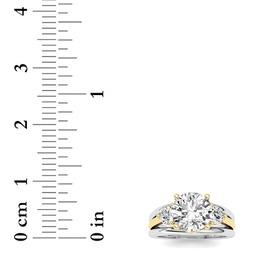Round Shape Tri Color Solitaire Engagement Ring lab grown diamond