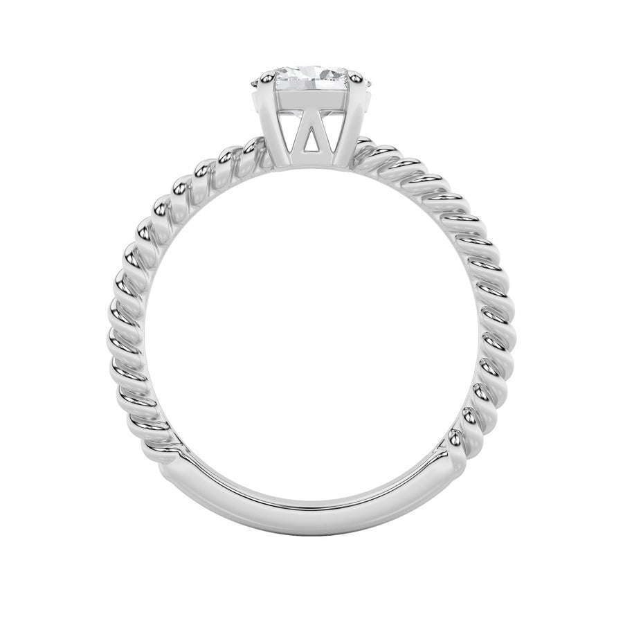 Oval Shape Petite Solitaire Engagement Ring lab grown diamond