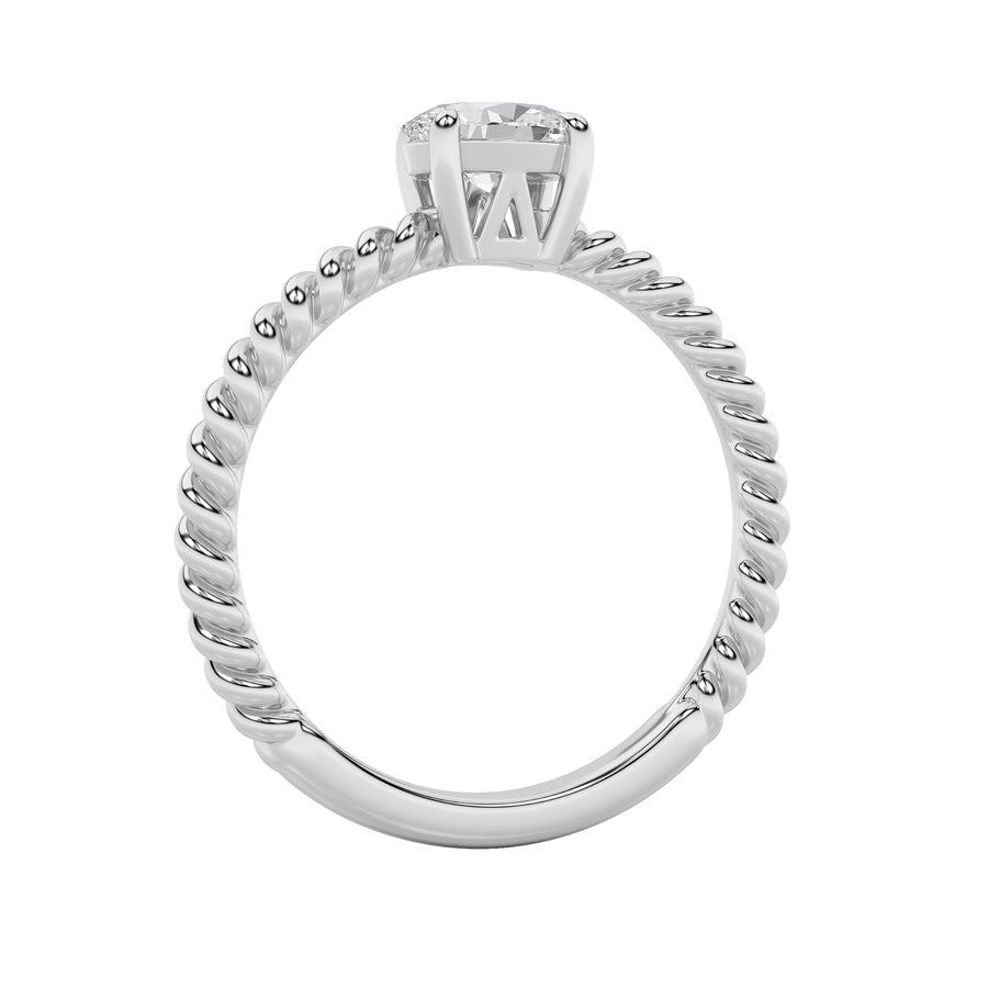 Oval Shape Petite Solitaire Engagement Ring lab grown diamond