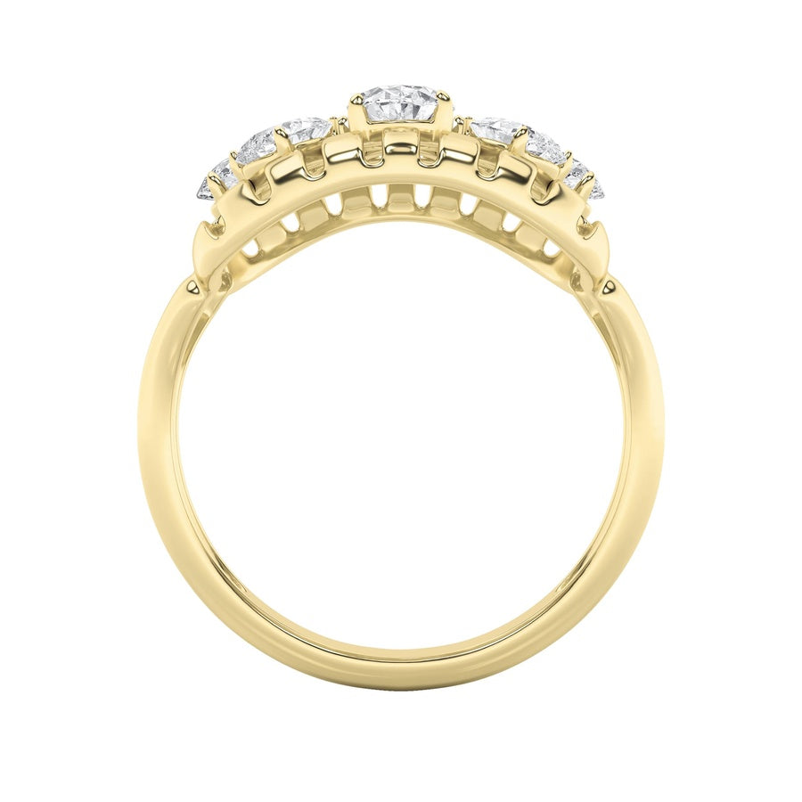 2Cttw Round Shaped Lab Grown Diamond (F/VS) Fashion Ring in 14K Gold