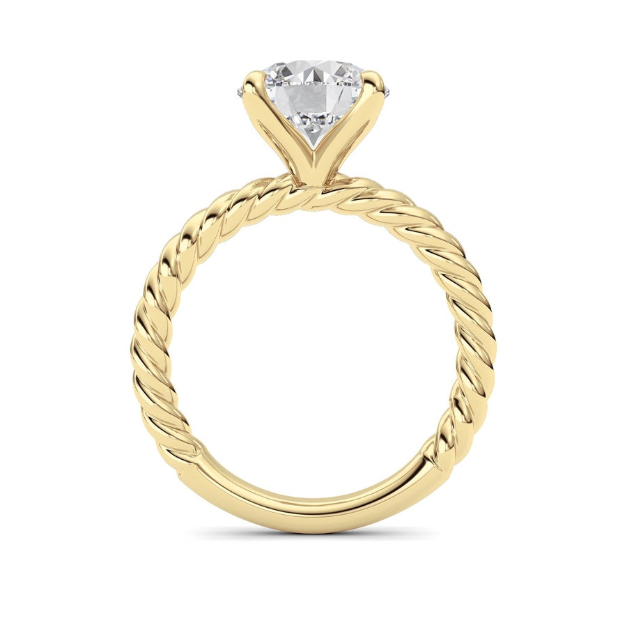Round Lab Grown Diamond (F/VS ) Ring in 14K Gold