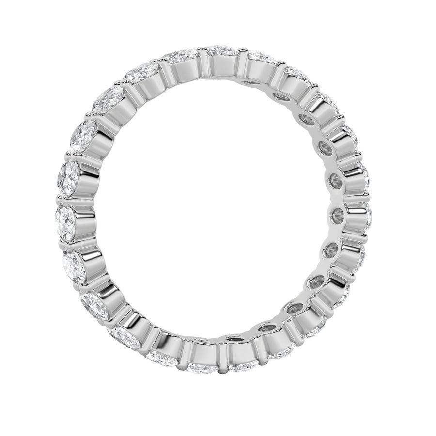 2.4Cttw Oval Shaped Lab Grown Diamond Split ProngEternity Ring in 14K Gold (F/VS)