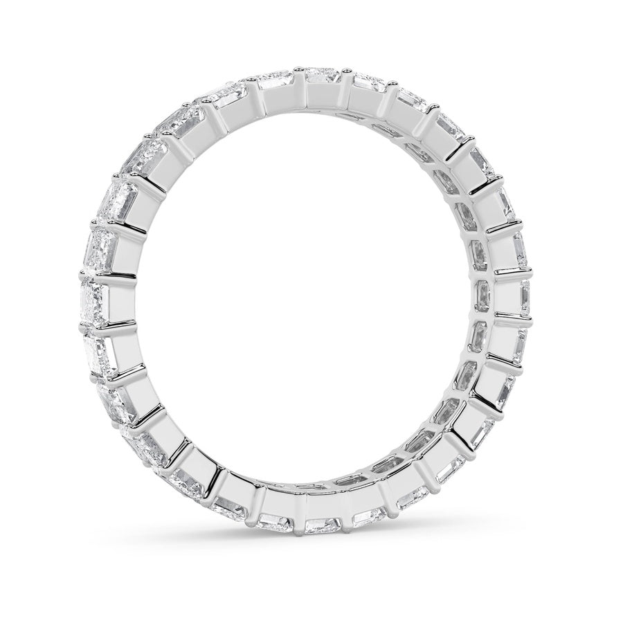 3.35Cttw Emerald Shaped Lab Grown Diamond Split Prong Eternity Ring in 14K Gold (F/VS)