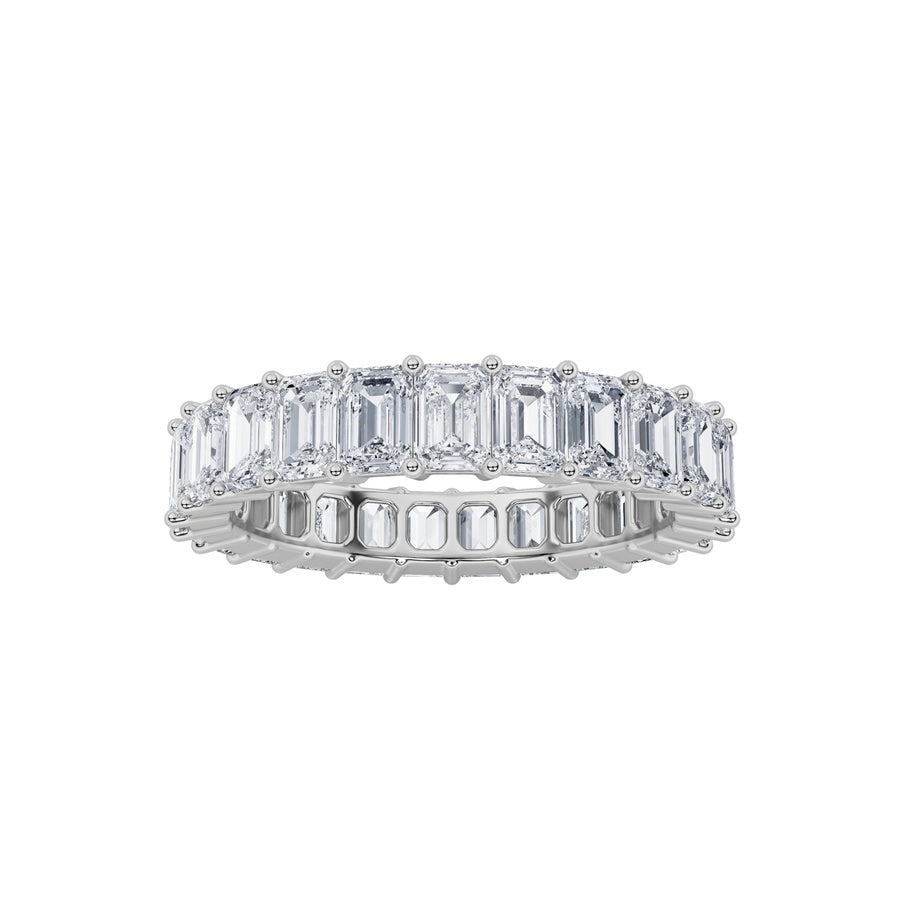 Emerald Shape Lab Grown Diamond Split Prong Eternity Ring lab grown diamond