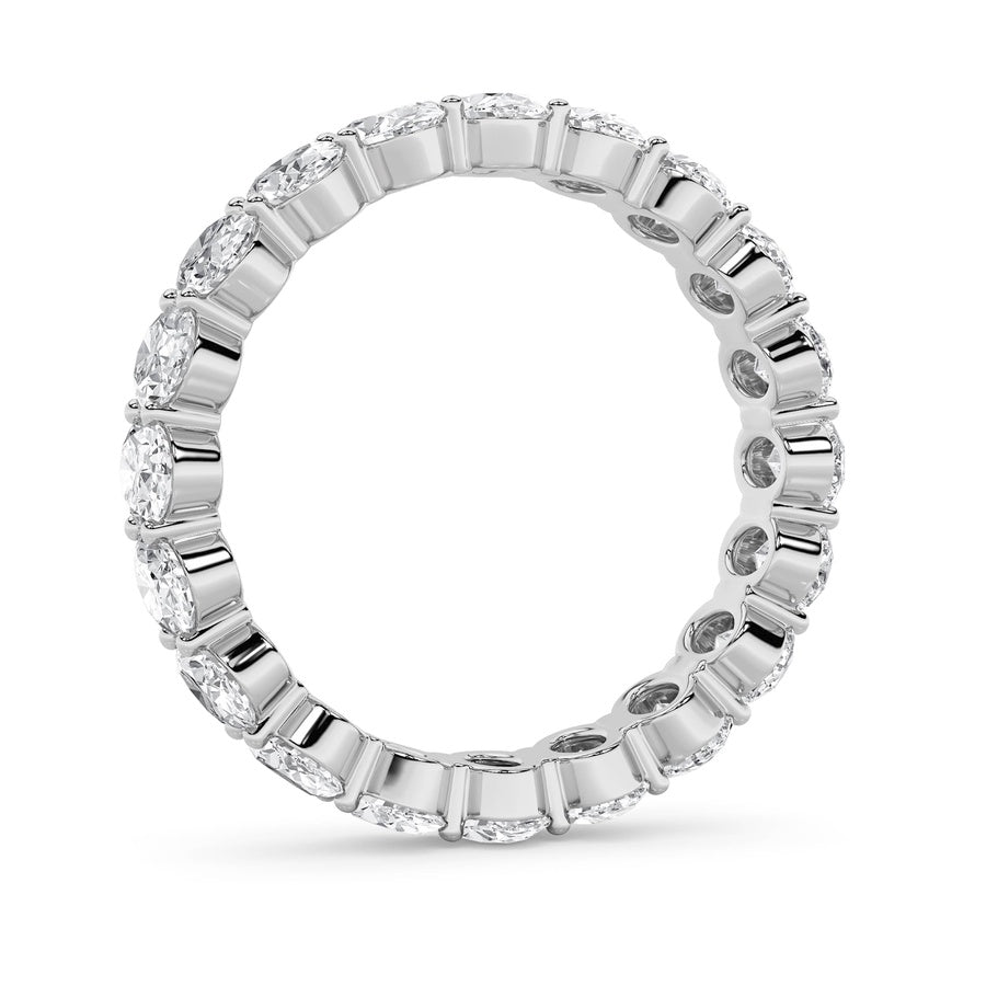 4Cttw Oval Shaped Lab Grown Diamond Split Prong Eternity Ring in 14K Gold (F/VS)