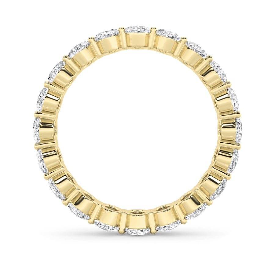 4Cttw Oval Shaped Lab Grown Diamond Split Prong Eternity Ring in 14K Gold (F/VS)