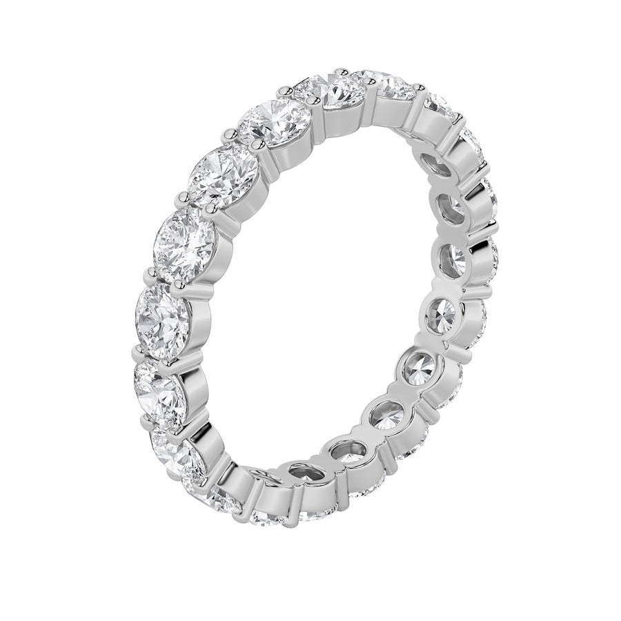 4Cttw Round Shaped Lab Grown Diamond Split Prong Eternity Ring in 14K Gold (F/VS)