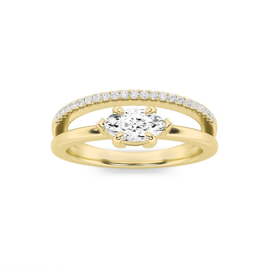 0.5Cttw Marquise Shaped Lab Grown Diamond (G/VS) Ring in 14K Gold