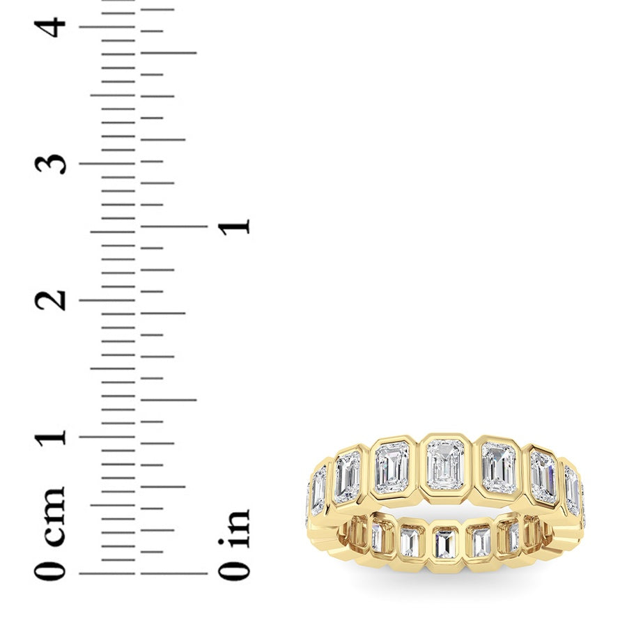 2.2Cttw Emerald Shaped Lab Grown Diamond (F/VS) Eternity Band Ring in 14K Gold