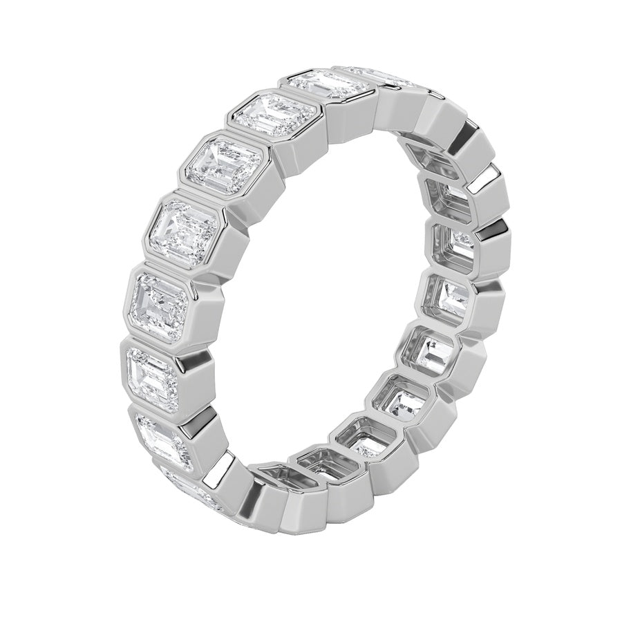 2.5Cttw Emerald Shaped Lab Grown Diamond (F/VS) Eternity Band Ring in 14K Gold