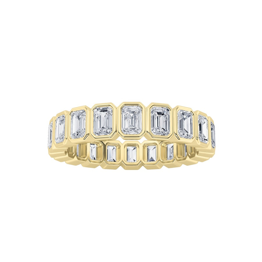 2.5Cttw Emerald Shaped Lab Grown Diamond (F/VS) Eternity Band Ring in 14K Gold