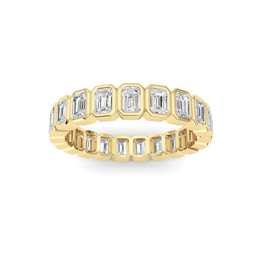 2.6Cttw Emerald Shaped Lab Grown Diamond (F/VS) Eternity Band Ring in 14K Gold