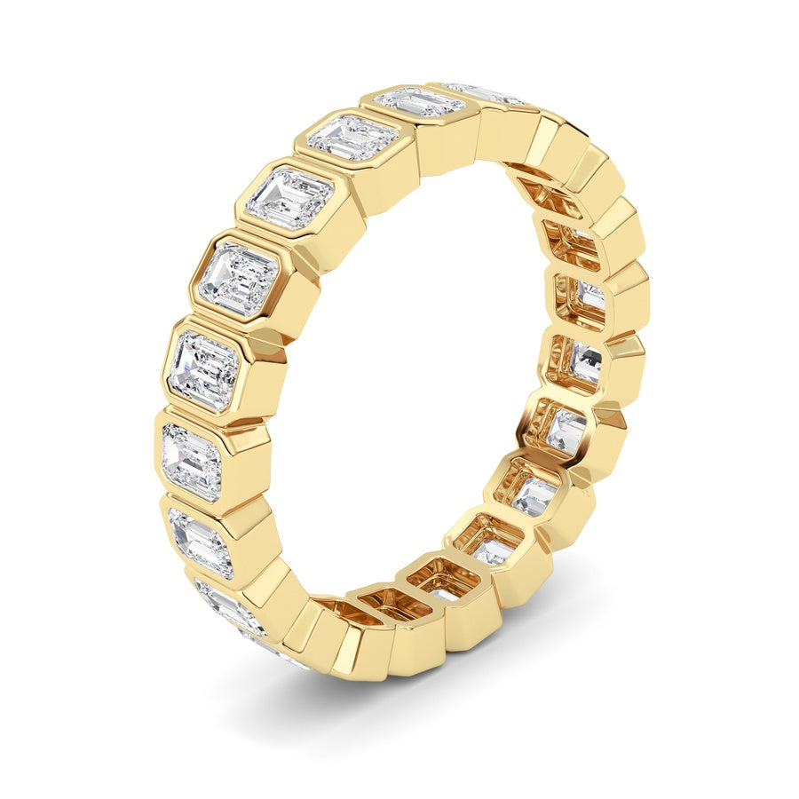2.6Cttw Emerald Shaped Lab Grown Diamond (F/VS) Eternity Band Ring in 14K Gold