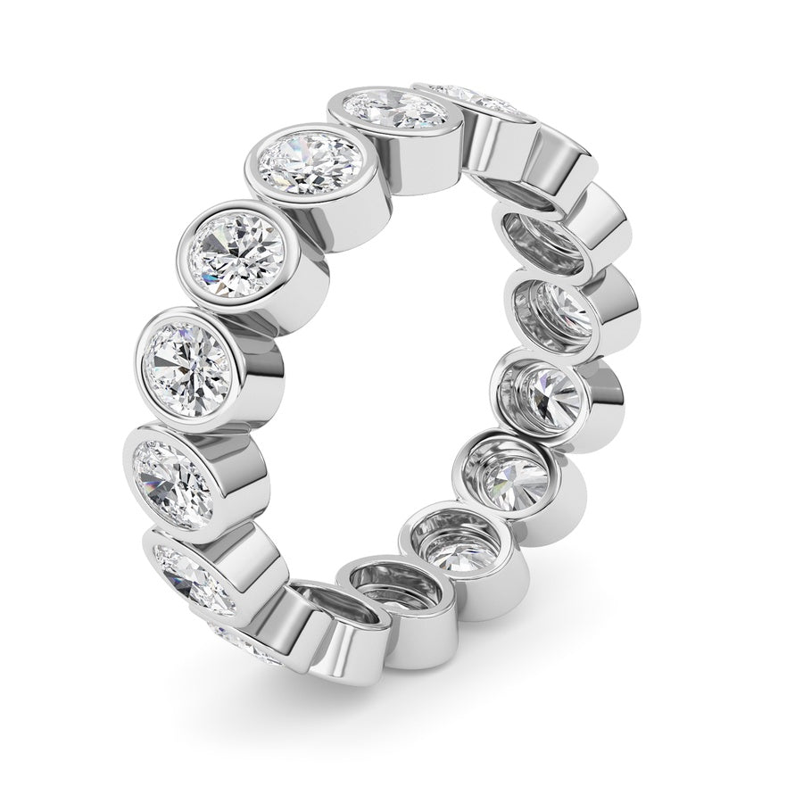 2Cttw Oval Shaped Lab Grown Diamond (F/VS) Eternity Band Ring in 14K Gold