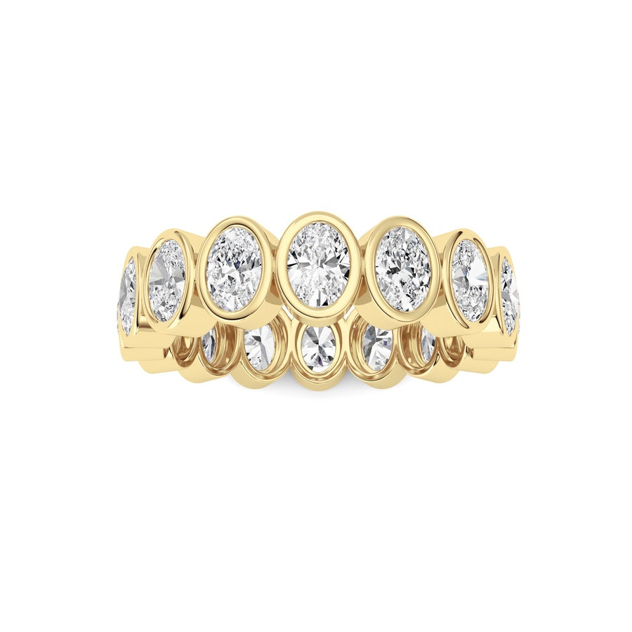 2Cttw Oval Shaped Lab Grown Diamond (F/VS) Eternity Band Ring in 14K Gold