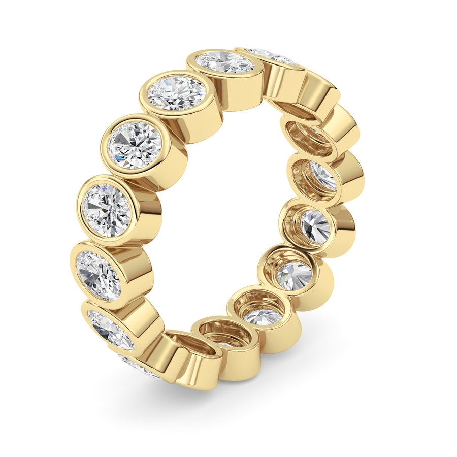 2Cttw Oval Shaped Lab Grown Diamond (F/VS) Eternity Band Ring in 14K Gold