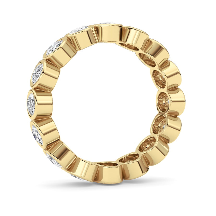 2Cttw Oval Shaped Lab Grown Diamond (F/VS) Eternity Band Ring in 14K Gold