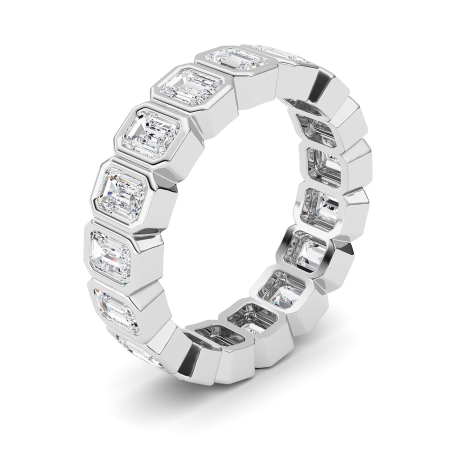 2.5Cttw Emerald Shaped Lab Grown Diamond (F/VS) Eternity Band Ring in 14K Gold