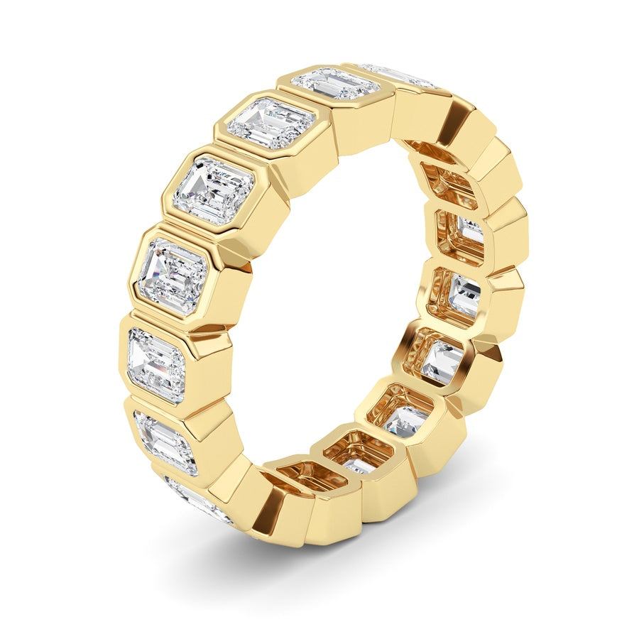 2.5Cttw Emerald Shaped Lab Grown Diamond (F/VS) Eternity Band Ring in 14K Gold