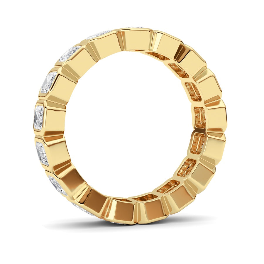 2.5Cttw Emerald Shaped Lab Grown Diamond (F/VS) Eternity Band Ring in 14K Gold