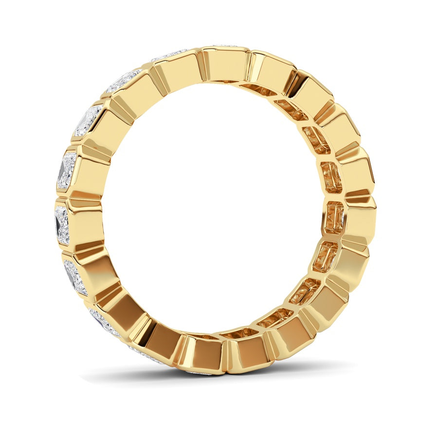 2.75Cttw Emerald Shaped Lab Grown Diamond (F/VS) Eternity Band Ring in 14K Gold