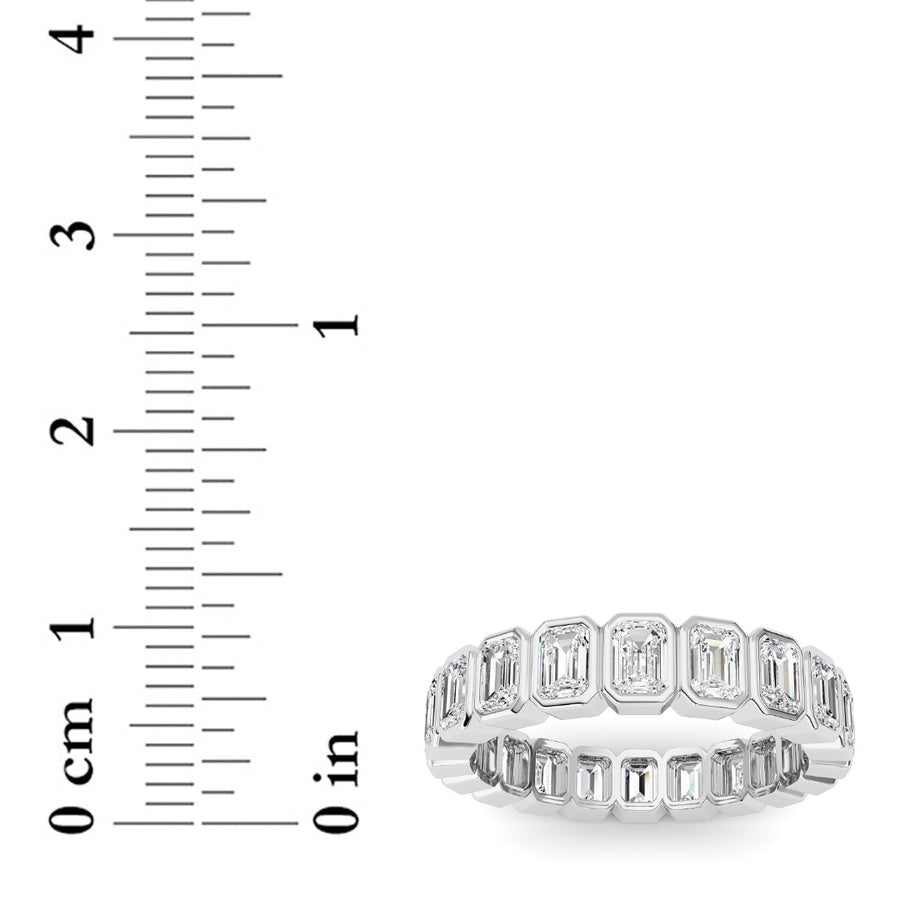 3.00Cttw Emerald Shaped Lab Grown Diamond (F/VS) Eternity Band Ring in 14K Gold