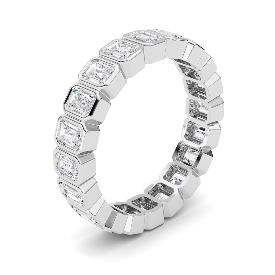 3.00Cttw Emerald Shaped Lab Grown Diamond (F/VS) Eternity Band Ring in 14K Gold