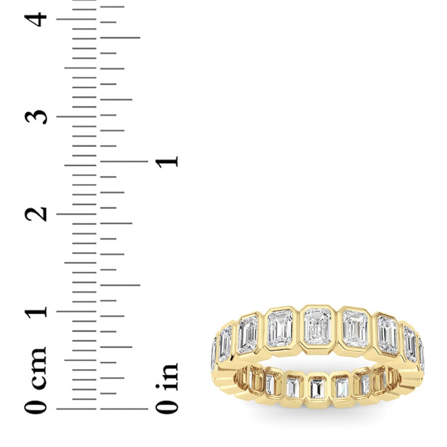 3.00Cttw Emerald Shaped Lab Grown Diamond (F/VS) Eternity Band Ring in 14K Gold