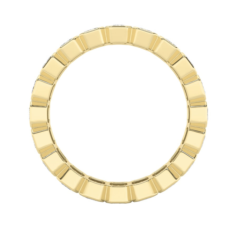 3.25Cttw Emerald Shaped Lab Grown Diamond (F/VS) Eternity Band Ring in 14K Gold