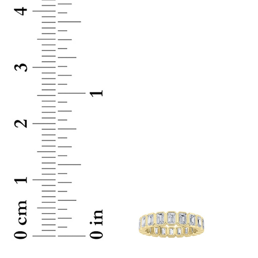 3.25Cttw Emerald Shaped Lab Grown Diamond (F/VS) Eternity Band Ring in 14K Gold