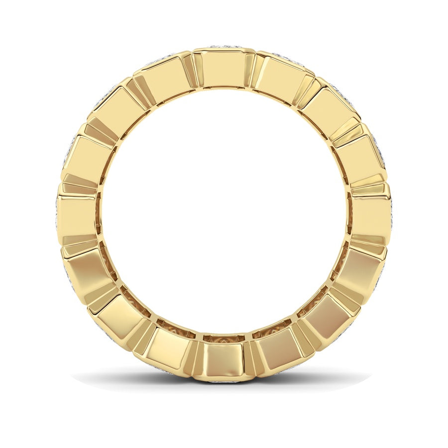 3.2Cttw Emerald Shaped Lab Grown Diamond (F/VS) Eternity Band Ring in 14K Gold