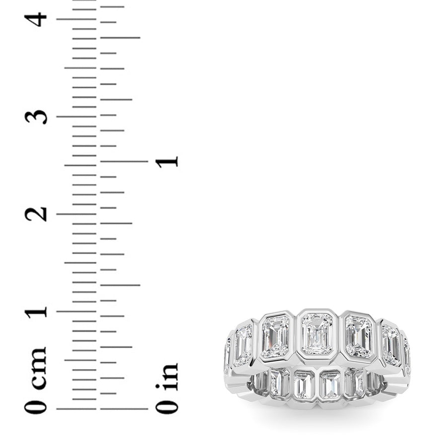 3.75Cttw Emerald Shaped Lab Grown Diamond (F/VS) Eternity Band Ring in 14K Gold