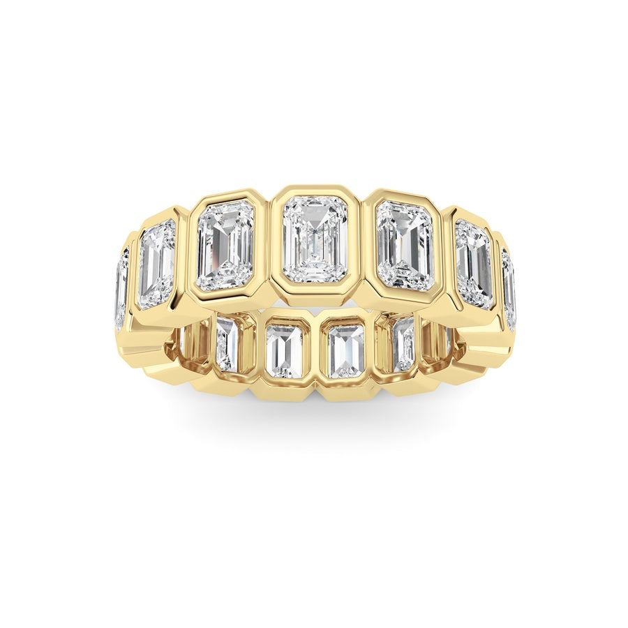 3.75Cttw Emerald Shaped Lab Grown Diamond (F/VS) Eternity Band Ring in 14K Gold